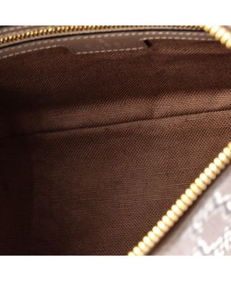 Super Mini Ophidia Zip Shoulder Bag GG Shadow Coated Canvas