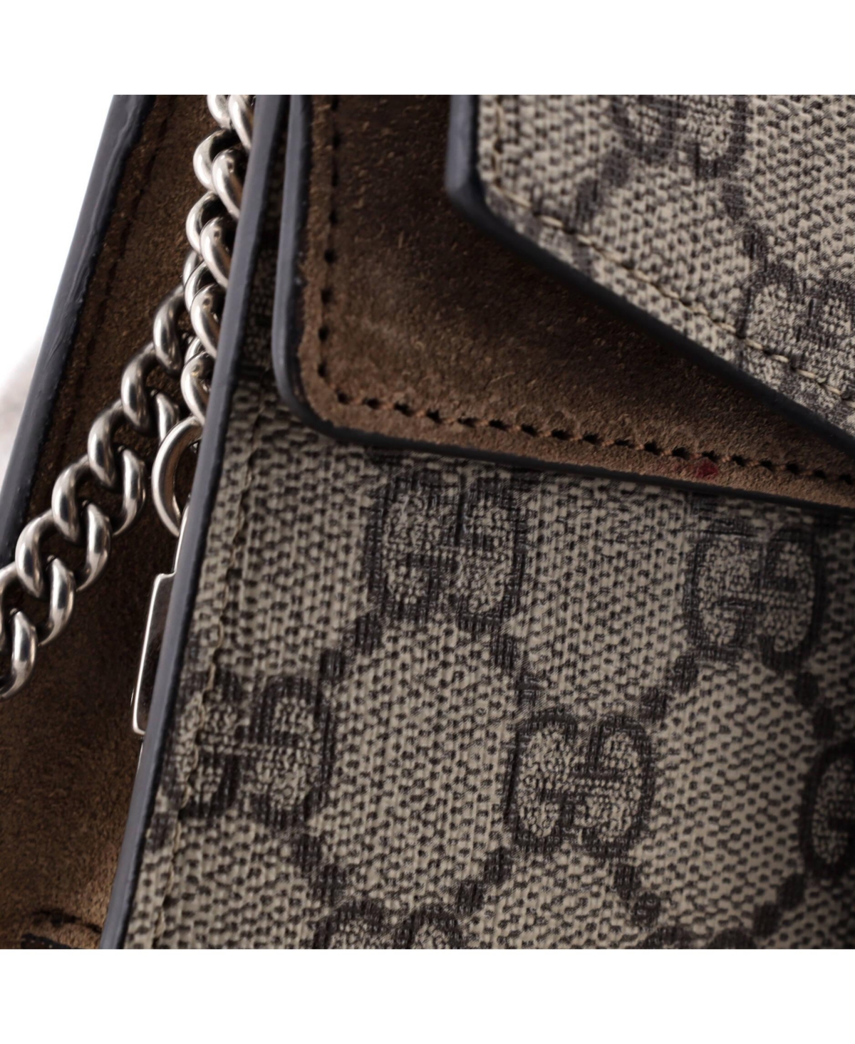 Pre-Owned Gucci Super Mini Dionysus Bag Gg Coated Canvas