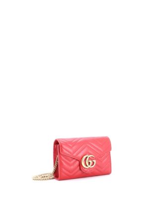 Mini GG Marmont Chain Wallet Matelasse Leather