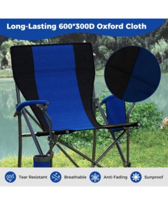 Portable Folding Oxford Cloth Camping Chair with Cup Holder and Side Pocket