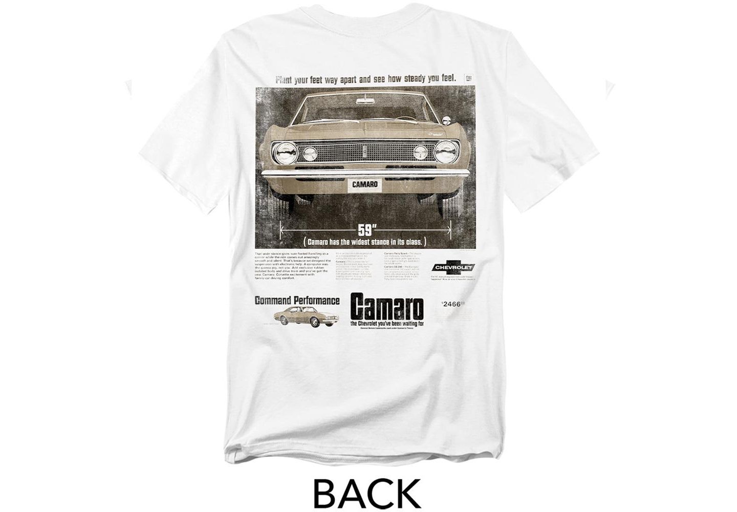 Мужская футболка Corvette Chevrolet Camaro Ad Front Back, цвет: Белый — фото 3