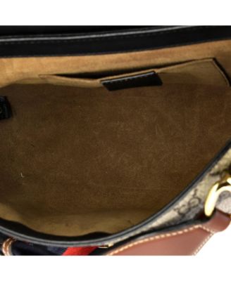 Medium Padlock Saddle Shoulder Bag GG Coated Canvas and Leather