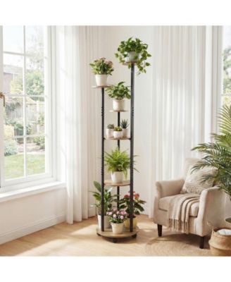 Six Tier Plant Stand with RGB Light and Wheels for Indoor Use