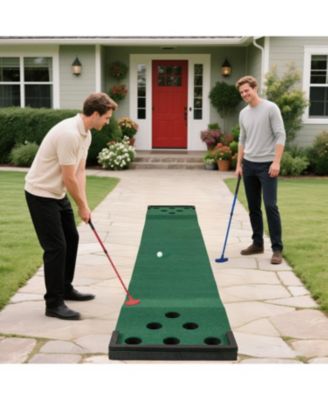 11 FT Indoor/Outdoor Putting  Mat with 2 Adjustable Putters and 6 Balls