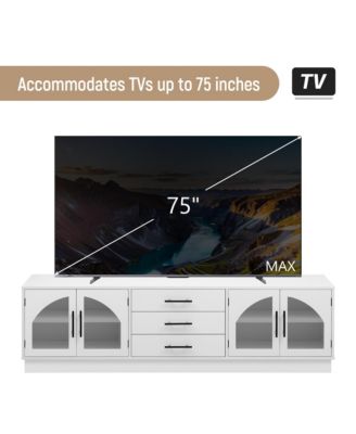 68.9'' TV Stand for TVs up to 75", Media Console Cabinet with 3 Drawers and Adjustable Shelves, Symmetrical Design for Living Room