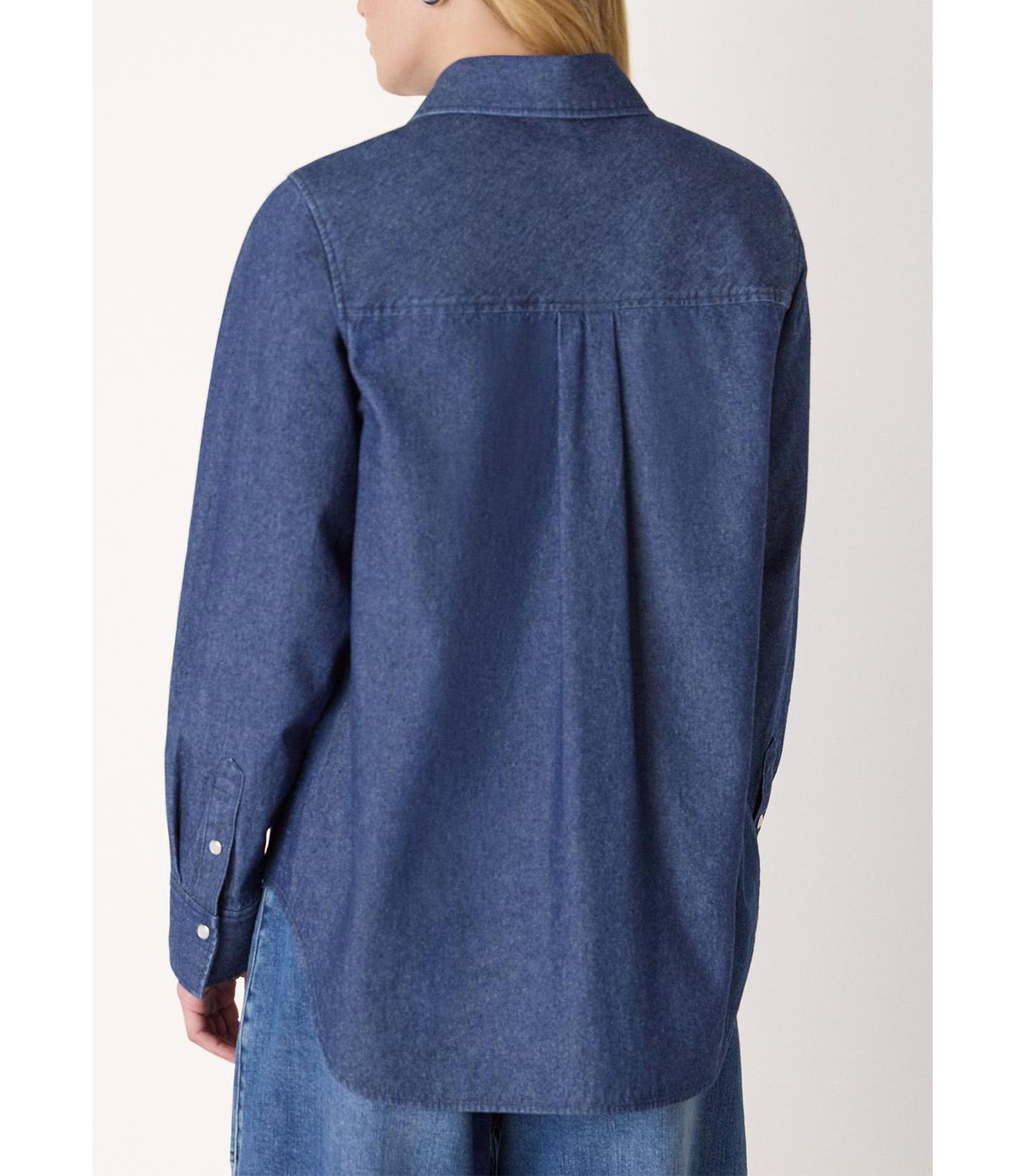 Женская рубашка Whistles Pocket Detail Cotton, цвет: Тёмный синий — фото 8