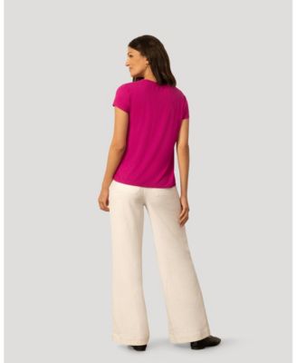 Women's Braided Trim Crinkle Tee