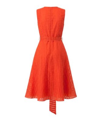 Women's Midi A-Line Dress with Waist Tie