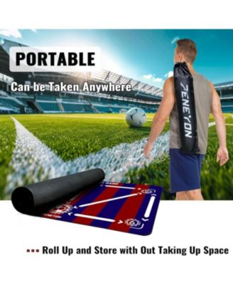 Soccer Training Mat with Adjustable Trainer, Non-Slip Equipment for Kids & Youth, Indoor/Outdoor Drills