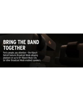 Portable  KLIPSCH-DETROIT Bluetooth Speaker with Full Range Audio and a 3 Year Amber Protection Plan (2023)