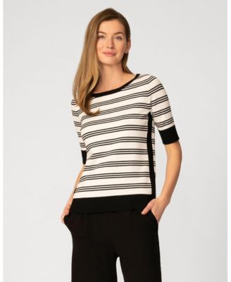 Women's Stripe Boat Neck Sweater