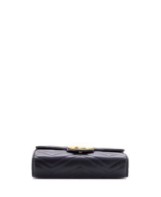 Mini GG Marmont Chain Wallet Matelasse Leather