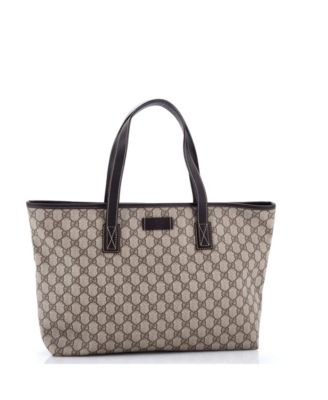 Medium Plus Tote GG Coated Canvas with Leather