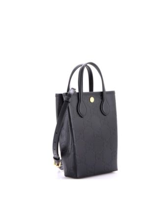 Mini Vertical Tote GG Embossed Leather