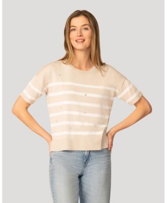 Women's Stripe Crystal Detail Sweater