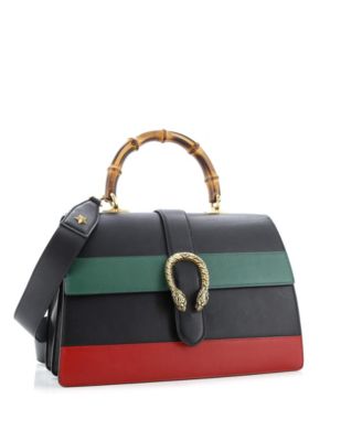 Large Dionysus Bamboo Top Handle Bag Colorblock Leather