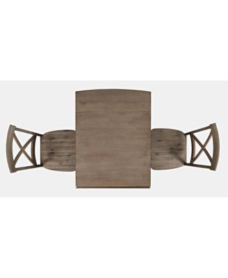 Eastern Tides Coastal Wire-Brushed Wood Three Piece Cross-Back Dining Set
