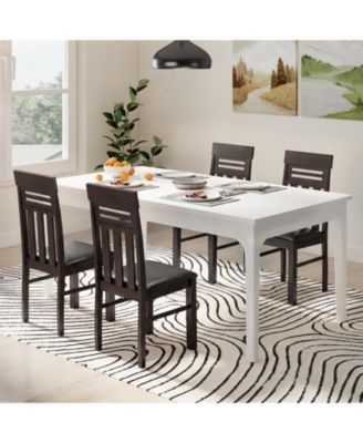 Dining Chairs Set of 4 PU Leather Farmhouse Side Chairs for Kitchen Living Room