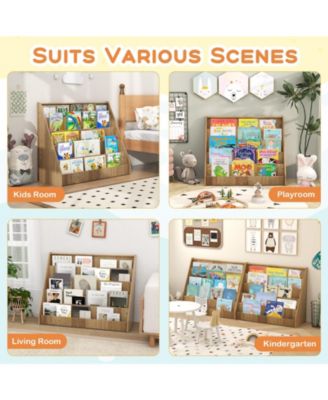 5 Tier Kids Bookshelf with Deep Compartments and Stable Design