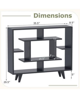 Geometric Storage Bookcase with Shelves and Anti Tipping Kit