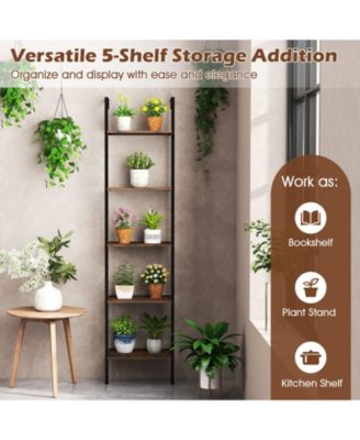 Wall Mounted Ladder Shelf with Anti Tipping Safety Kits