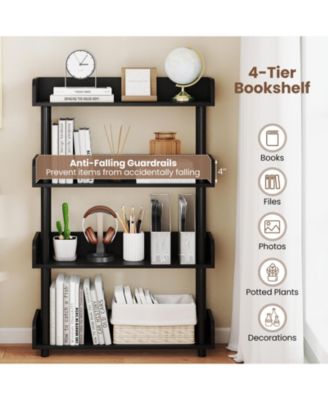 Four Tier Industrial Open Bookshelf with Anti Tipping Kit