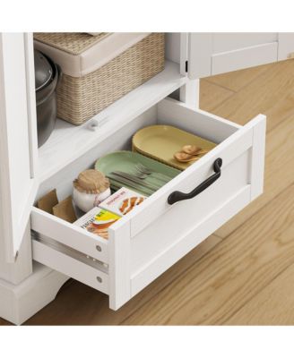 71" Kitchen Pantry, Farmhouse Storage Cabinet with Barn Doors