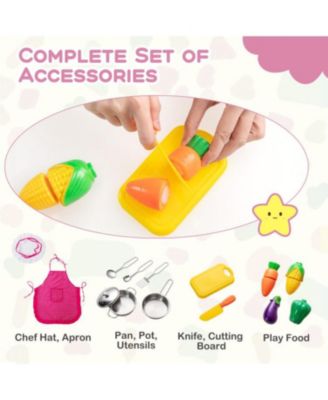 Wooden Kitchen Playset with Ice Maker and Sounds for Ages 3+