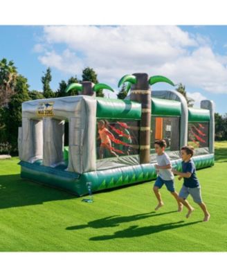 T-Rex Adventure 20  Inflatable Obstacle Course – Dinosaur Theme, Commercial Grade PVC Vinyl, Fun Backyard Challenge for kids