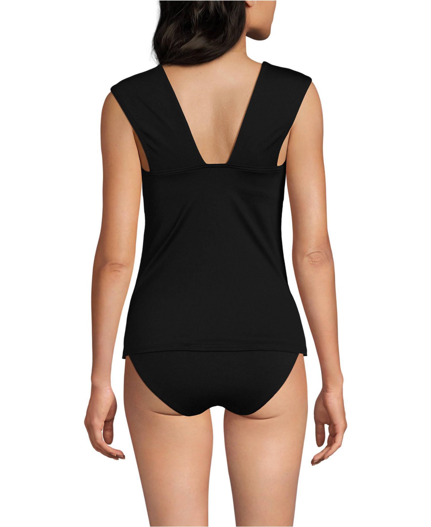 Women's Long Torso Square Neck Underwire Tankini Top