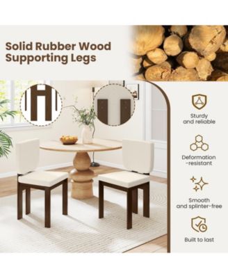 Wooden Dining Chairs Set of Two with Solid Wood Legs