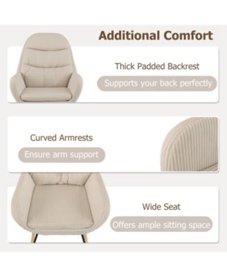 Upholstered Nursery Rocking Chair with Padded Seat and Back