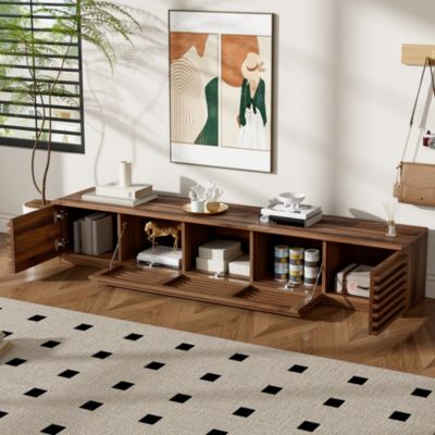 70 inch Modern TV Stand for TVs up to 80", Soft-Closing Hinges for Living Room