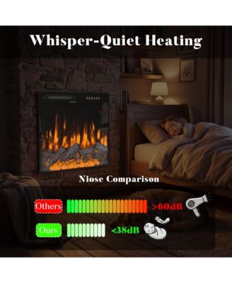 23.6 Inch Embedded Electric Fireplace crystal | 12 color flame | 5 brightness levels | high and low heat+constant temperature
