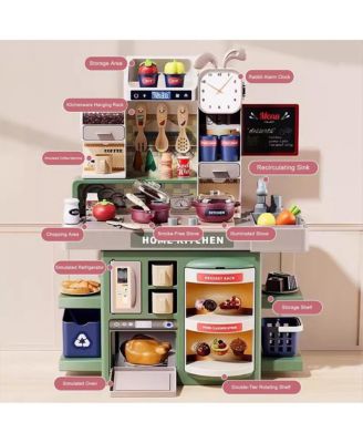 Kitchen Playset with Running Water, Mist and Light-Up Stove