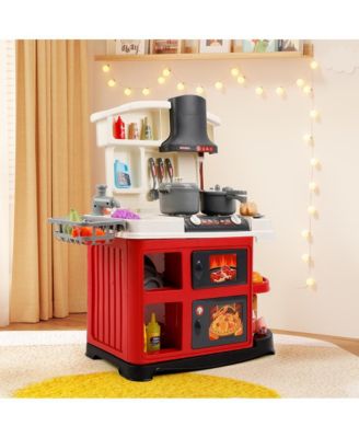 52-Piece Kitchen Playset with Realistic Water Spray and Light-Up Sound Stove