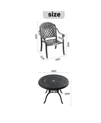 5-Pcs Outdoor Cast Aluminum Patio Furniture Set with Random Color Cushions