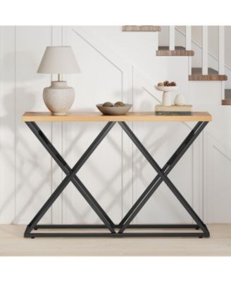 Console Table with Solid Metal Frame and Storage Shelf