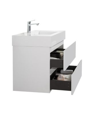 36" Floating Bathroom Vanity with Double Soft Close Drawers, Handle-Free Design & Large Storage for Modern Bathrooms