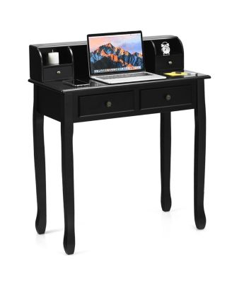 Writing Desk Vanity Computer Desk with Two Tier and Drawers