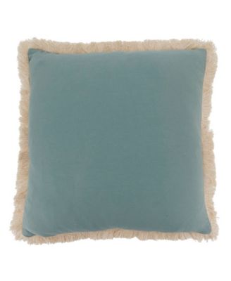 Embroidered Starfish Fringe Decorative Pillow, 18" x 18"