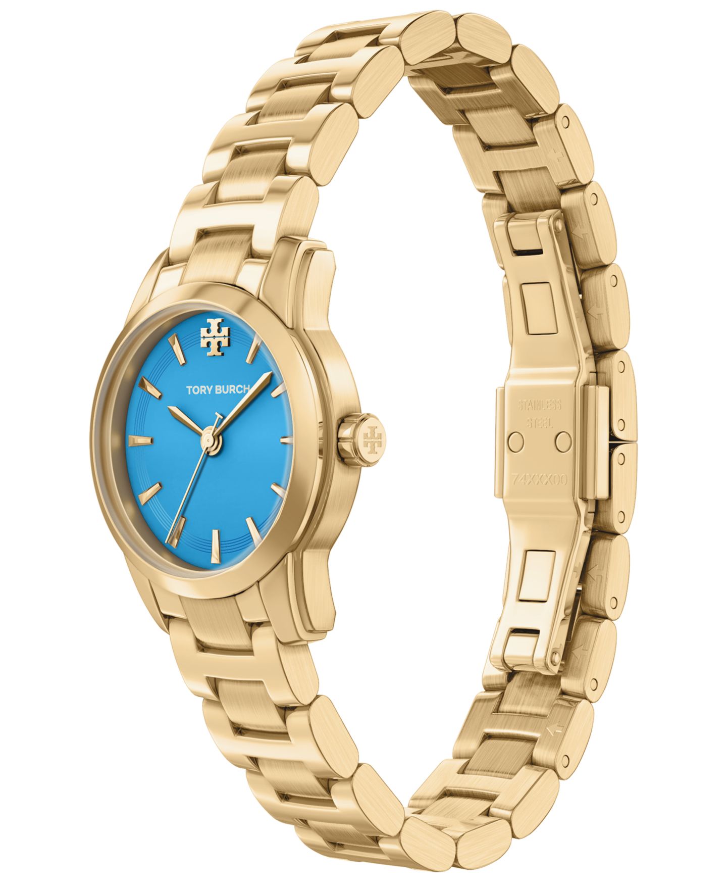 Женские часы Tory Burch The Miller Round Small Quartz Three-Hand Gold Stainless Steel Watch, 28mm — фото 7