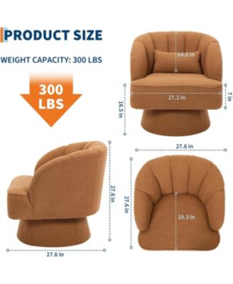 Teddy Bear Velvet Swivel Upholstered Lounge Chair