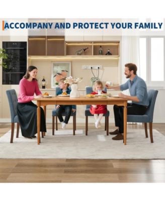 Set of 4 Button Tufted Parsons Dining Chairs, Upholstered Fabric Side Chairs with Solid Wood Legs