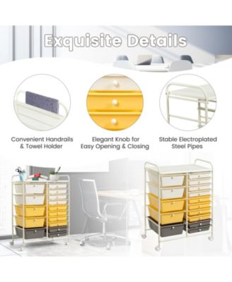 Fifteen Drawer Utility Rolling Storage Cart for Multi Use