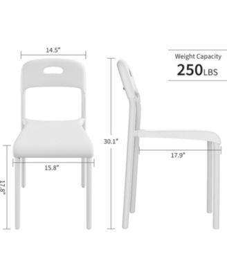 Set of 4 Stackable Modern Plastic Dining Chairs with Metal Legs, Waterproof and Stain-Resistant