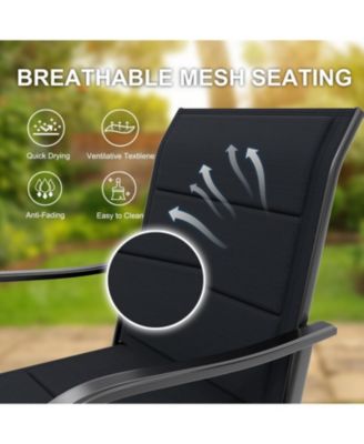 Outdoor Swivel Bar Stools Set of 2, 360degree(s) Swivel Patio Bar Height Chairs with High Back and Armrests