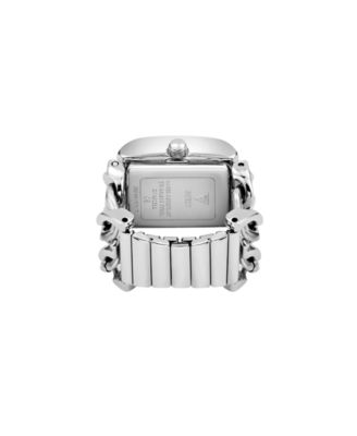 Women's Silver-Tone Stainless Steel Analog Ring Watch, 18mm