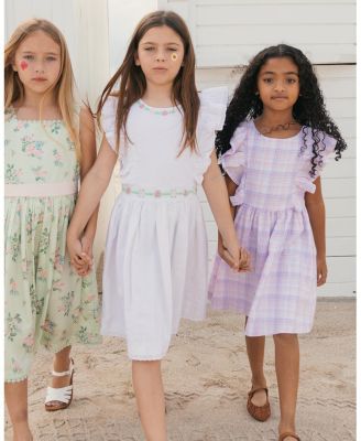 Toddler Girls' Linen Flutter Sleeve Pinafore Dress