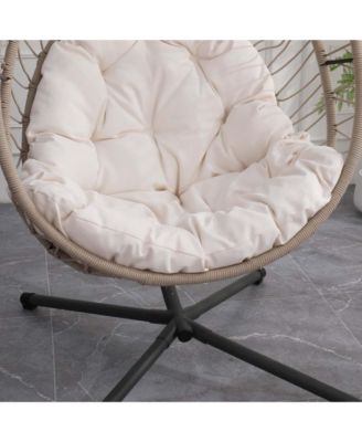 Outdoor Egg-shaped Hanging Chair with Stand, Patio Swing Chair, Indoor Rocking Chair, Outdoor Hammock Egg-shaped Chair